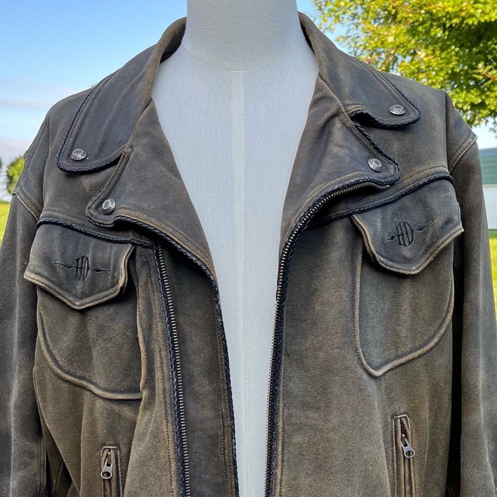 Harley-Davidson Brown Distressed Leather Performance Jacket - Picture 5 of 10